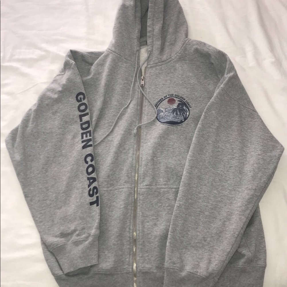 brandy Melville oversized golden coast zip up